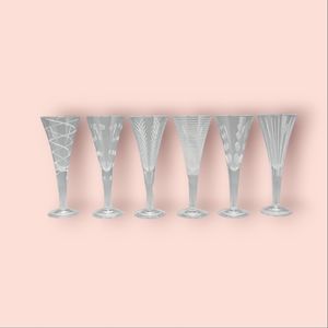 beautiful vintage  mikasa cheers set 2oz etched